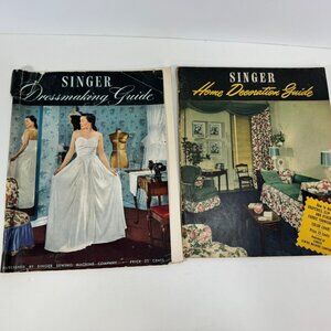 Vintage Set of 2 Singer Dressmaking & Home Decoration Guide 1947